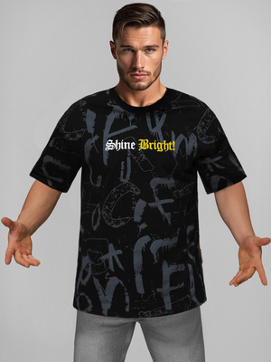 T-shirt męski loose fit czarny OZONEE O/YN2/621Z