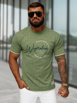 T-shirt męski regular fit khaki OZONEE O/QQ1535