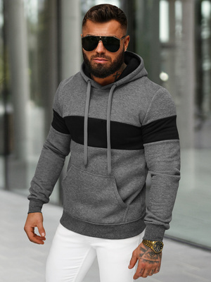 Bluza z kapturem męska grafitowa OZONEE JS/8B1316/5