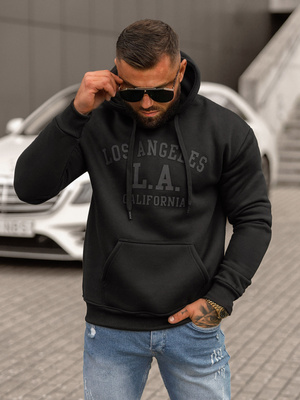 Bluza z kapturem męska czarna OZONEE JS/8B1356/3