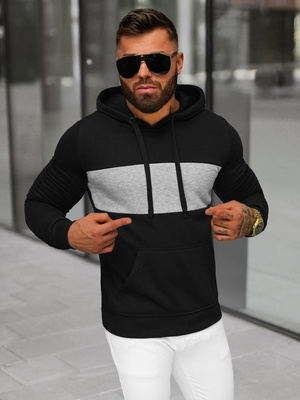 Bluza z kapturem męska czarna OZONEE JS/8B1308/3