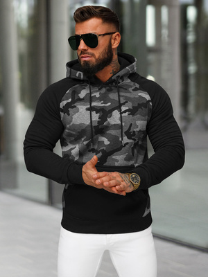 Bluza z kapturem męska grafitowa OZONEE JS/8B158/5