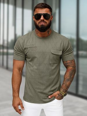 T-shirt męski regular fit ciemno-szary OZONEE O/QQ1530