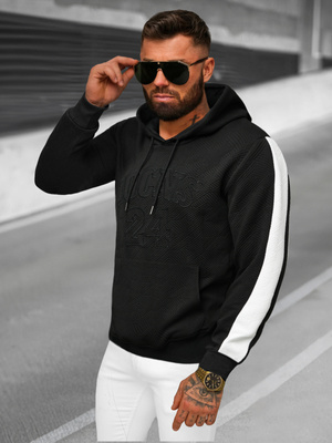Bluza z kapturem męska czarna OZONEE JS/3B579