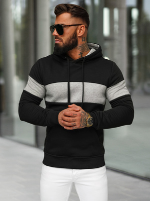 Bluza z kapturem męska czarna OZONEE JS/8B1316/3
