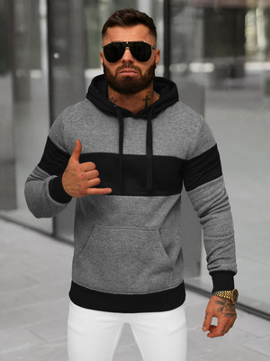 Bluza z kapturem męska grafitowa OZONEE JS/8B1313/5
