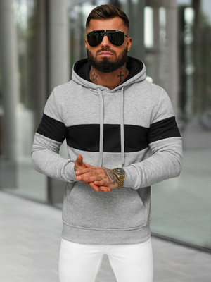 Bluza z kapturem męska szara OZONEE JS/8B1316/2
